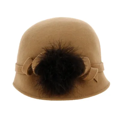 Sophia Camel Wool Felt Cloche Hat - Traclet Reference: 18656 | Traclet Hat Shop