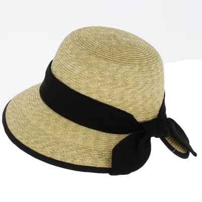 Tina Straw Cloche Hat with Bow - Traclet Reference: 4680 | Traclet Millinery