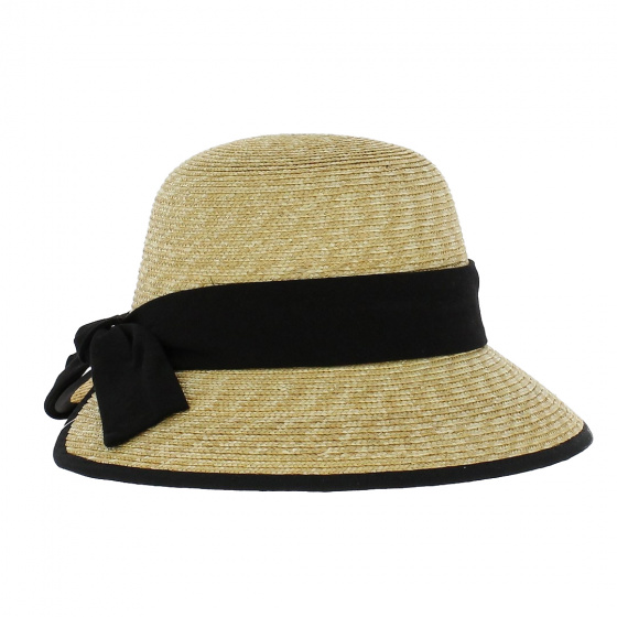 Tina Straw Cloche Hat with Bow - Traclet