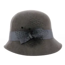 Chapeau Cloche Maithe Feutre Laine Gris - Traclet Reference : 18658 | Chapellerie Traclet