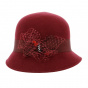Maithe Red Wool Felt Cloche Hat - Traclet