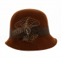 Maithe Cloche Hat Chocolate Wool Felt - Traclet