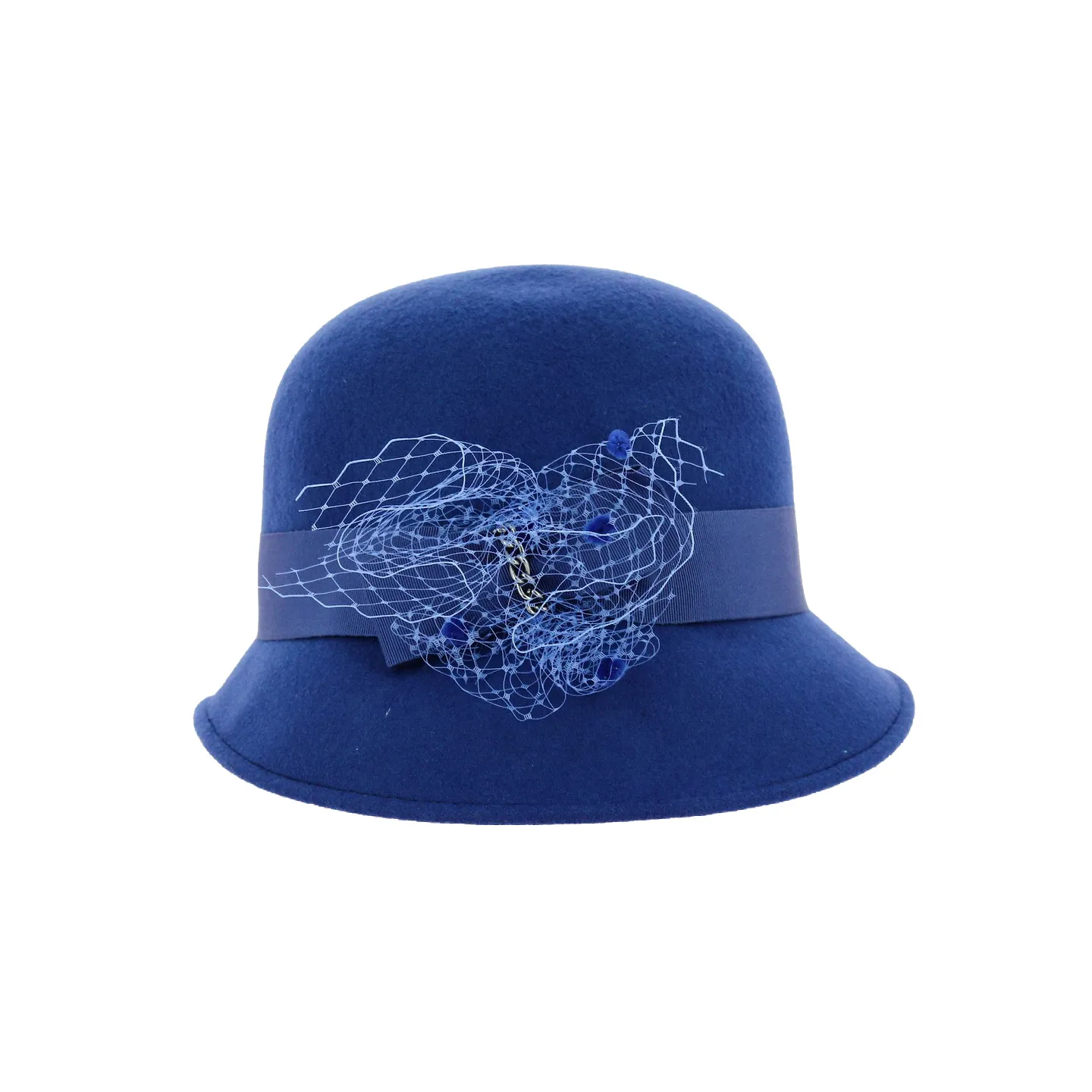 Chapeau Cloche Maithe Feutre Laine Bleu royal - Traclet