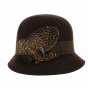 Brown Wool Felt Maithe Cloche Hat - Traclet