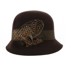 Chapeau Cloche Maithe Feutre Laine Marron - Traclet Reference : 18666 | Chapellerie Traclet
