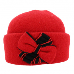 Kila Women's Hat in Red Wool - Traclet