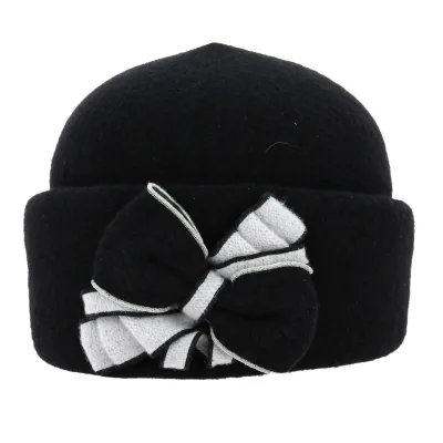 Women's Black Wool Beanie Hat Kila - Traclet Reference: 18673 | Traclet Hatters