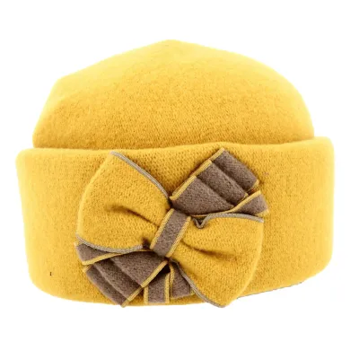Kila Mustard Wool Women's Beanie - Traclet Reference: 18674 | Traclet Hatmakers