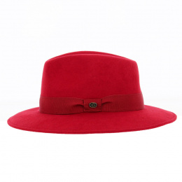 Chapeau Made in France Traveller Max feutre laine Rouge - Traclet