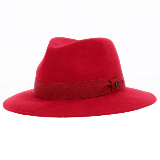 Chapeau Made in France Traveller Max feutre laine Rouge - Traclet