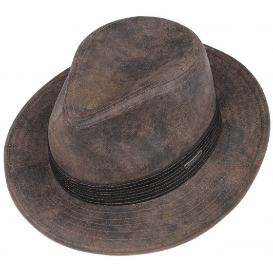 Chapeau Cuir Elkhart Marron - Stetson Chapeau Cuir Elkhart Marron - Stetson
