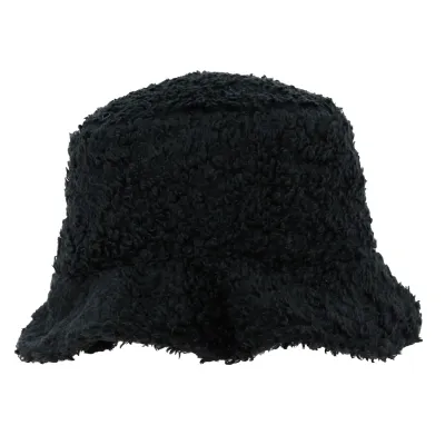 Black Sheepskin Effect Bucket Hat - Traclet Reference: 18710 | Traclet Hat Shop