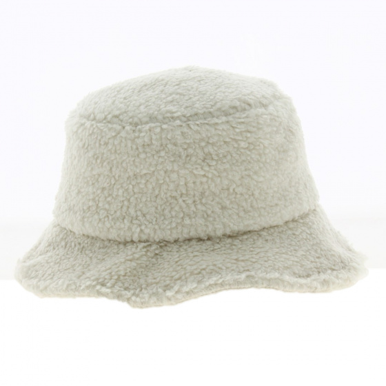 Cream Faux Sheepskin Bucket Hat - Traclet