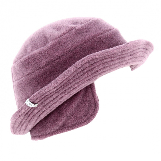 Elza Lilac Fleece Bucket Hat with Ear Flaps - Traclet