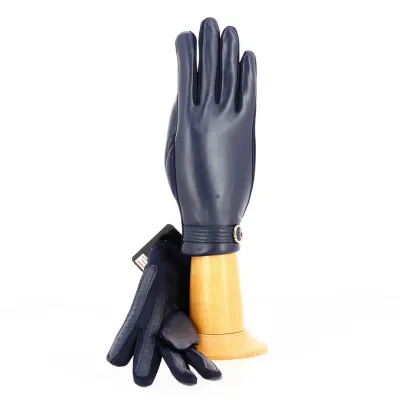 Navy Sheepskin Leather Touchscreen Gloves - Isotoner Reference: 18712 | Traclet Hat Shop