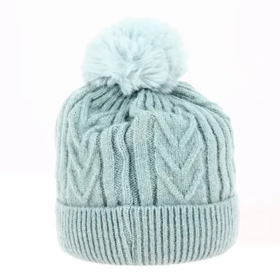 Bonnet Pompon Elizabeth Bleu ciel - Traclet Reference : 18719 | Chapellerie Traclet
