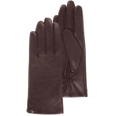 Gants Femme Tactiles Cuir marron  - Isotoner Référence : 18723