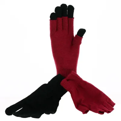 Burgundy Acrylic Gloves - Fingerless Mittens - Traclet Reference: 18739 | Chapellerie Traclet