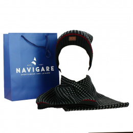 Marlow Black Beanie and Scarf Set - Traclet