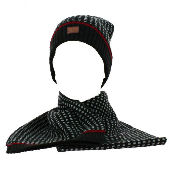 Ensemble Bonnet Echarpe Marlow Noir - Traclet Ensemble Bonnet Echarpe Marlow Noir - Traclet