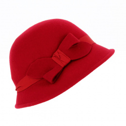 Red Mélodie Cloche Hat - Traclet
