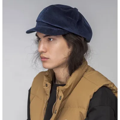 Navy Spitfire Cord Newsboy Cap - Kangol   Reference: 18769| Chapellerie Traclet
