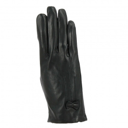 Silk Lined Tactile Gloves Black Bow - Isotoner