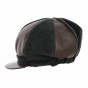 Grey Sylvie Polar Fleece & Faux Leather Newsboy Cap - Traclet