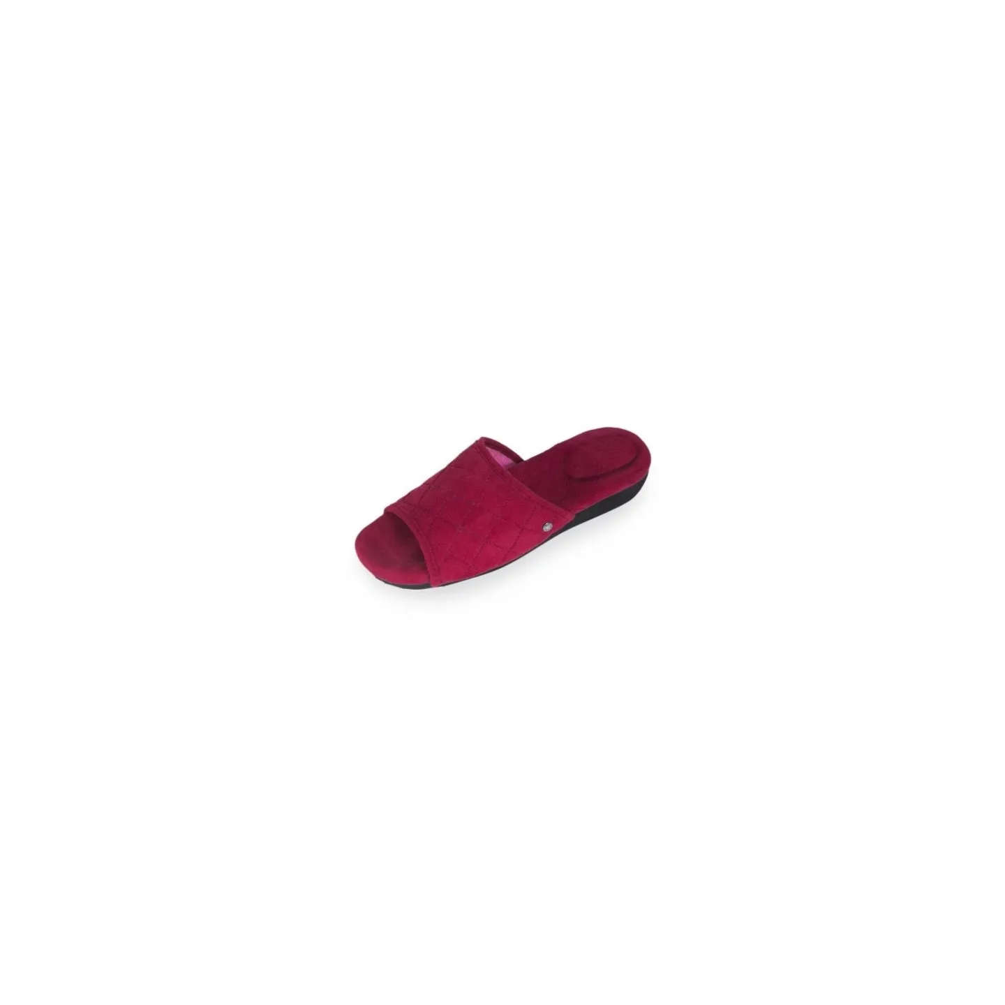 Chaussons mules femme Suédine Rouge - talon 4 cm - Isotoner Référence : 14796 | Chapellerie Traclet