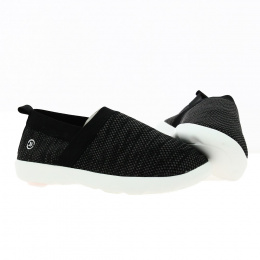 Stretch Mesh Sneakers without Laces Heather Black - Isotoner