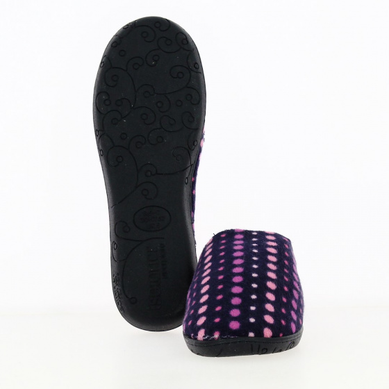 Women's Velvet Polka Dot Mules in Pink with X-TRA COMFORT Sole - Isotoner