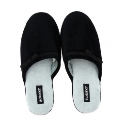 Women's Black Velvet Slippers with X-TRA COMFORT Sole - Isotoner