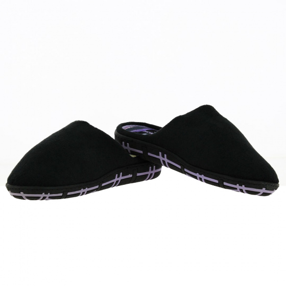 Women's Black Velvet Slippers with X-TRA COMFORT Sole - Isotoner