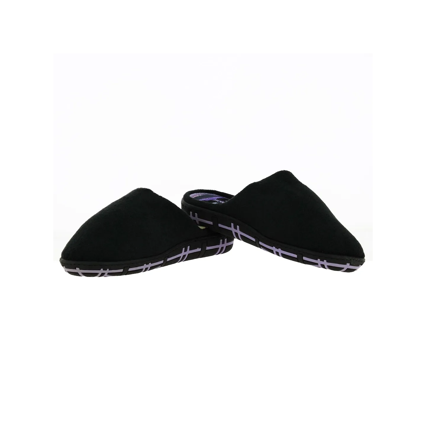 Women's Black Velvet Slippers with X-TRA COMFORT Sole - Isotoner Reference: 18803 | Chapellerie Traclet