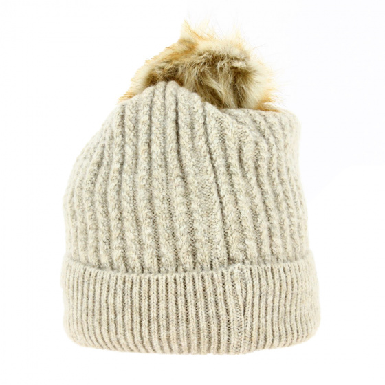 Beige Calida Pompom Beanie - Pacito