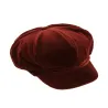 Casquette Gavroche velours rouge/bordeaux - Traclet
