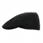Black Leather Amos Flat Cap - Traclet