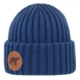 Björn Merino Wool Cuffed Beanie in Blue - Super Yellow