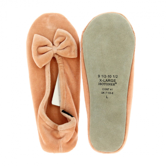 Women's Micro-velvet Ballet Slippers with Bow - Isotoner