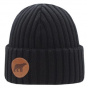 Björn Merino Wool Cuffed Beanie Black - Super Yellow