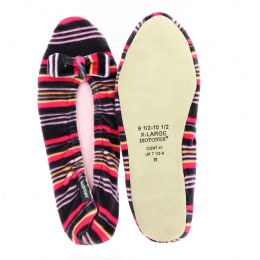 Women's Ballerinas Stripes Leather Sole - Isotoner