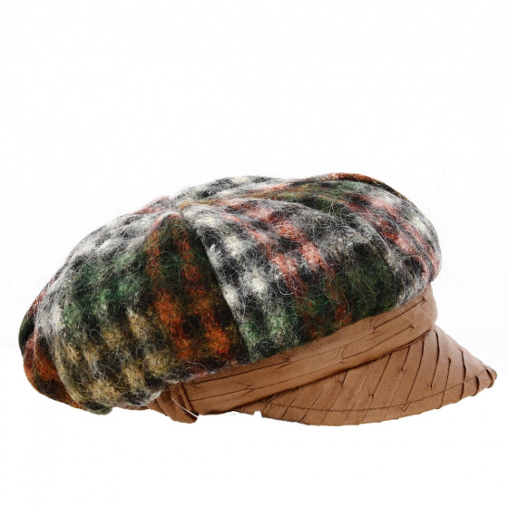 Elsa Brown Wool Newsboy Cap - Traclet