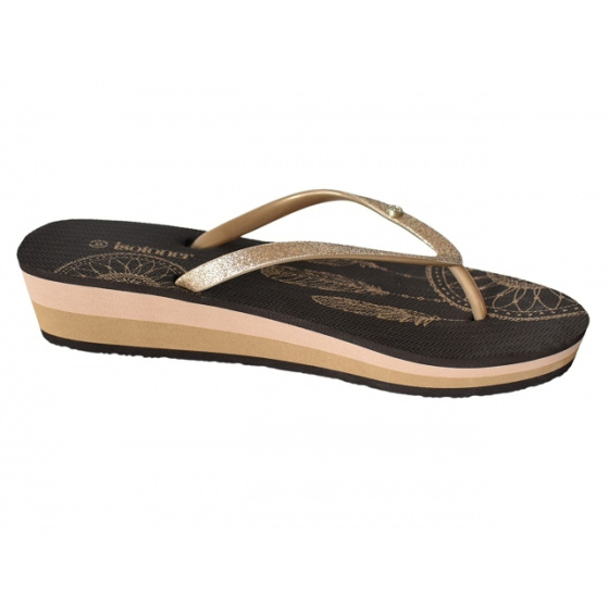 Brown Heel Flip Flops - Isotoner