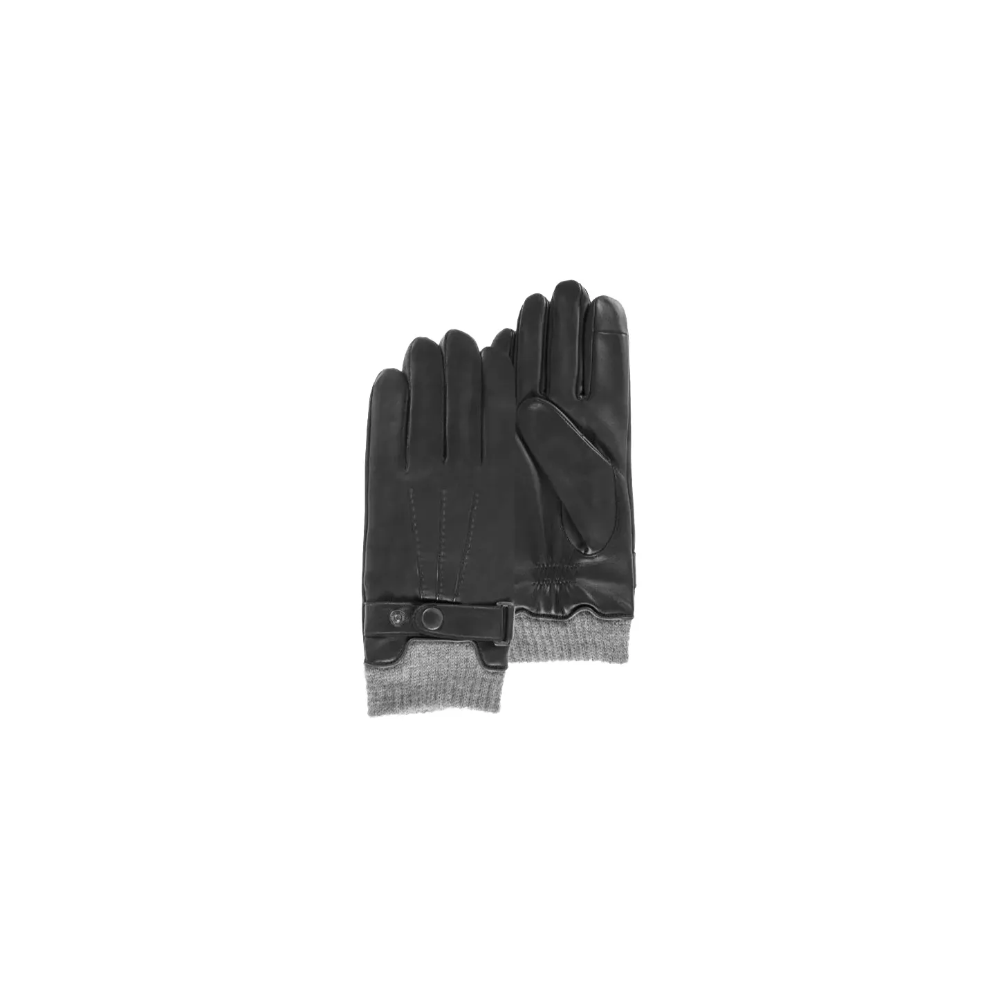 Gants Homme Cuir d'agneau Noir - Isotoner Référence : 15077 | Chapellerie Traclet