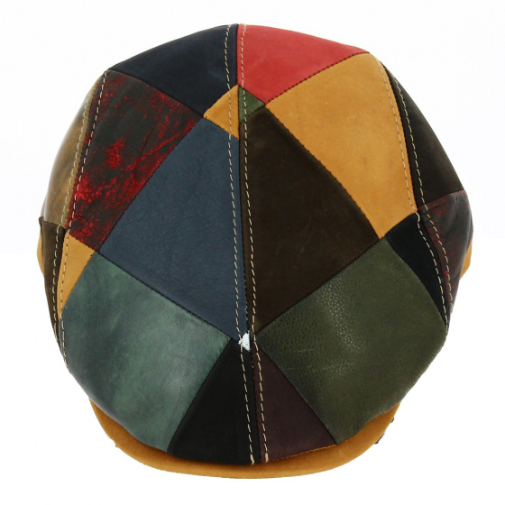 Chambéon Patchwork Leather Flat Cap - Fléchet Chambéon Patchwork Leather Flat Cap - Fléchet