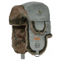 Almond Green Army Rib Bomber Trapper Hat - Barts