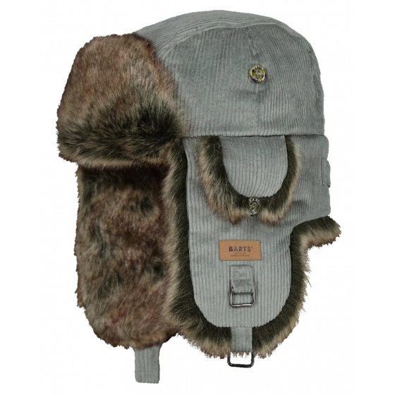 Almond Green Army Rib Bomber Trapper Hat - Barts