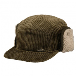 Khaki velvet cap with ear flaps - Barts