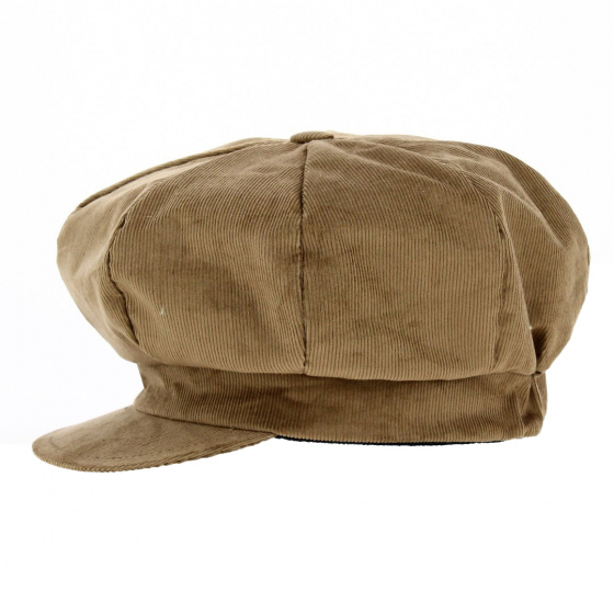 La Jota Velvet Newsboy Cap Beige - Traclet