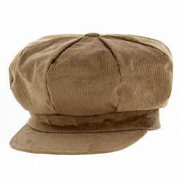 La Jota Velvet Newsboy Cap Beige - Traclet